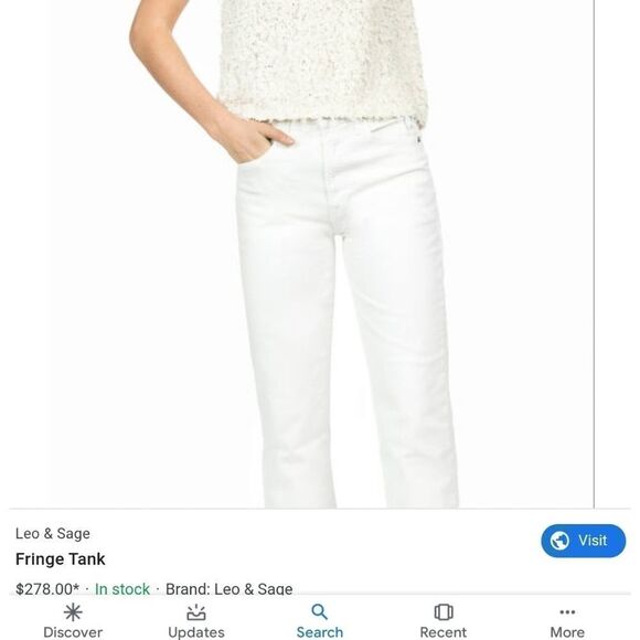 LEO & SAGE FRINGE TANK TOP. RETAIL $278.00 - Picture 2 of 7